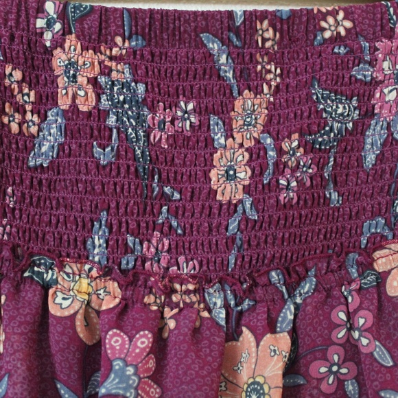 AMERICAN EAGLE PURPLE FLORAL RUFFLE DRESS - Picture 4 of 6